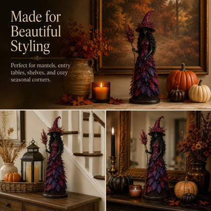 🎃 Enchanted Witch Figurine – Cozy Halloween & Fall Decor🍂✨