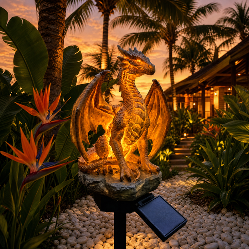 🔥Limited Time 52% Off🐉✨Dragon Legacy Golden Ember Edition Solar Garden Light