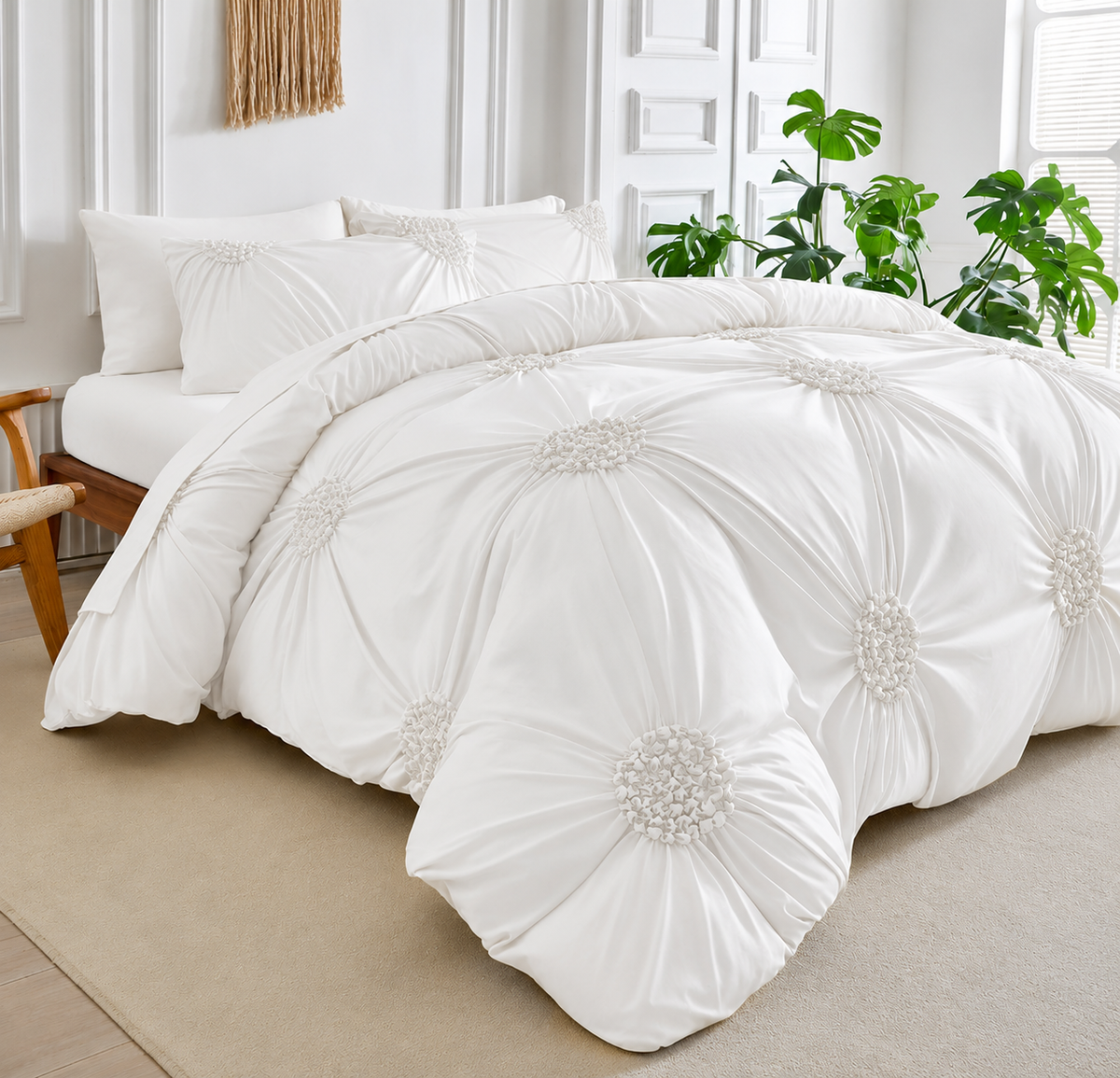 🛏️ Hotel-Look Bedding Deal – Soft-Touch Pinch Pleat Duvet Cover|🚚 Free Shipping