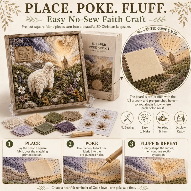 🔥HOT SALE🔥 Last Day 49% OFF - ✝️3D Christian Fabric Poke Art Kit（📦Buy 2 Free Shipping）