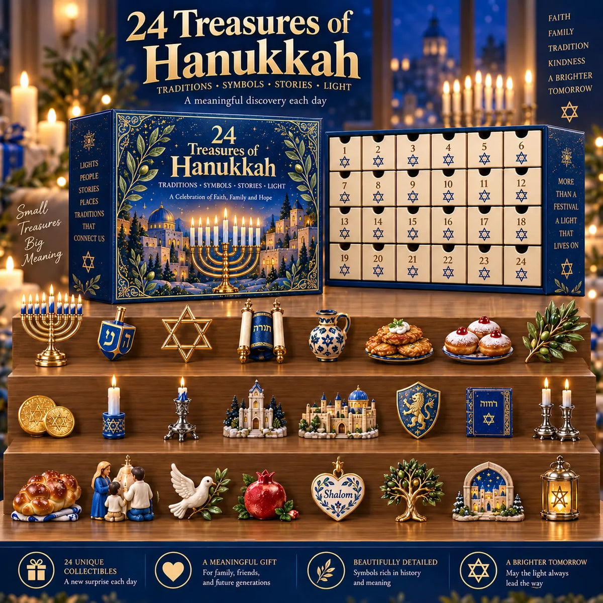 🕎 Limited Holiday Offer | 24 Treasures of Hanukkah – Open, Discover & Build a Meaningful Collection · Save 48%