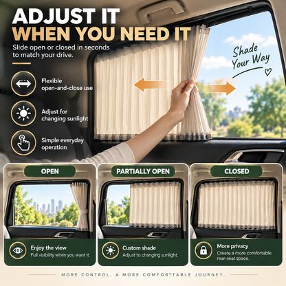 🚗 Pleated Car Window Curtains – More Shade, More Privacy, Better Rides