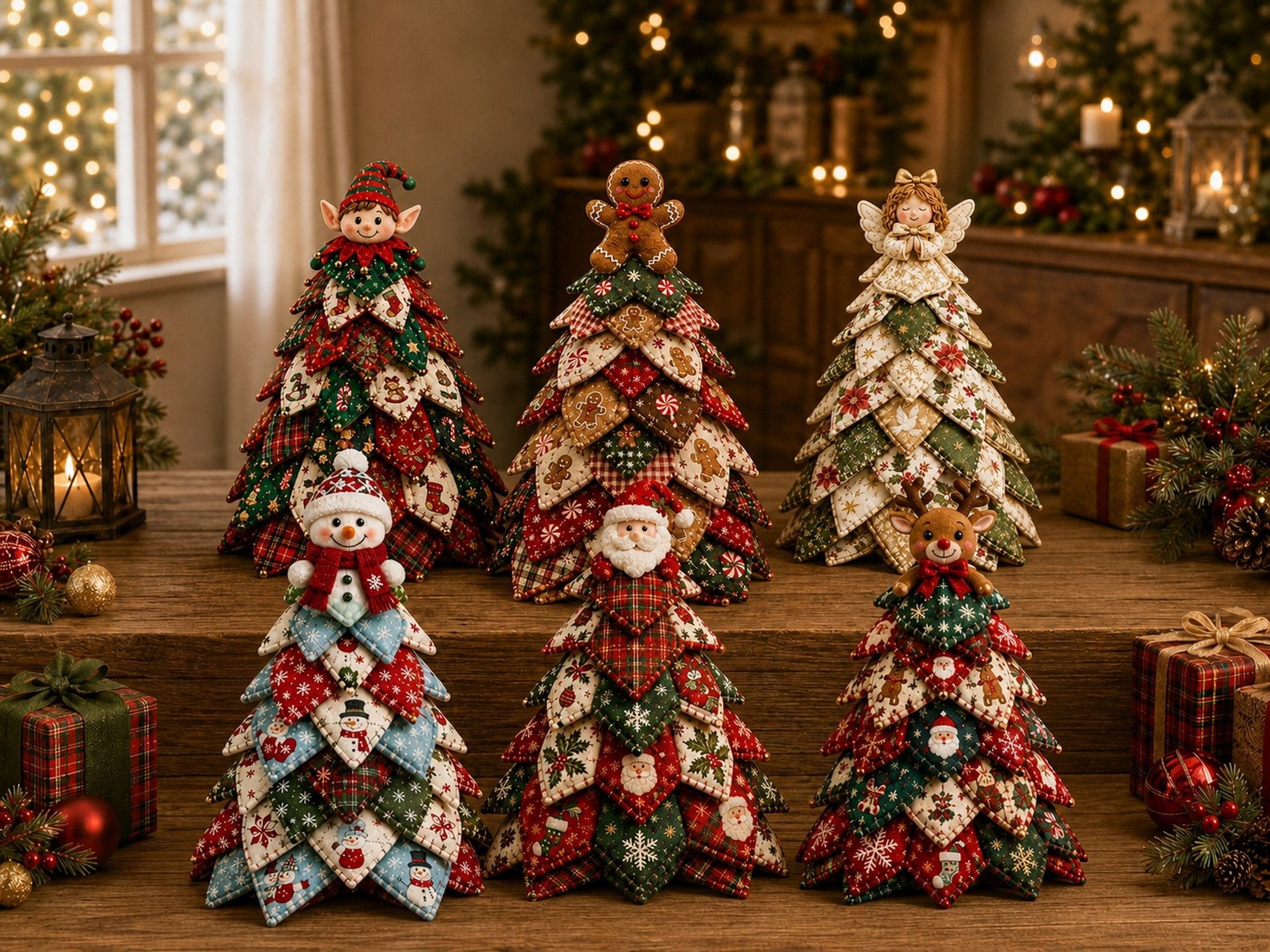 🎄LAST DAY 50% OFF - 🎄🧵DIY Quilted Christmas Tree Kit – Handmade Fabric Holiday Tabletop Tree Decor