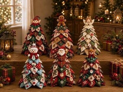 🎄LAST DAY 50% OFF - 🎄🧵DIY Quilted Christmas Tree Kit – Handmade Fabric Holiday Tabletop Tree Decor