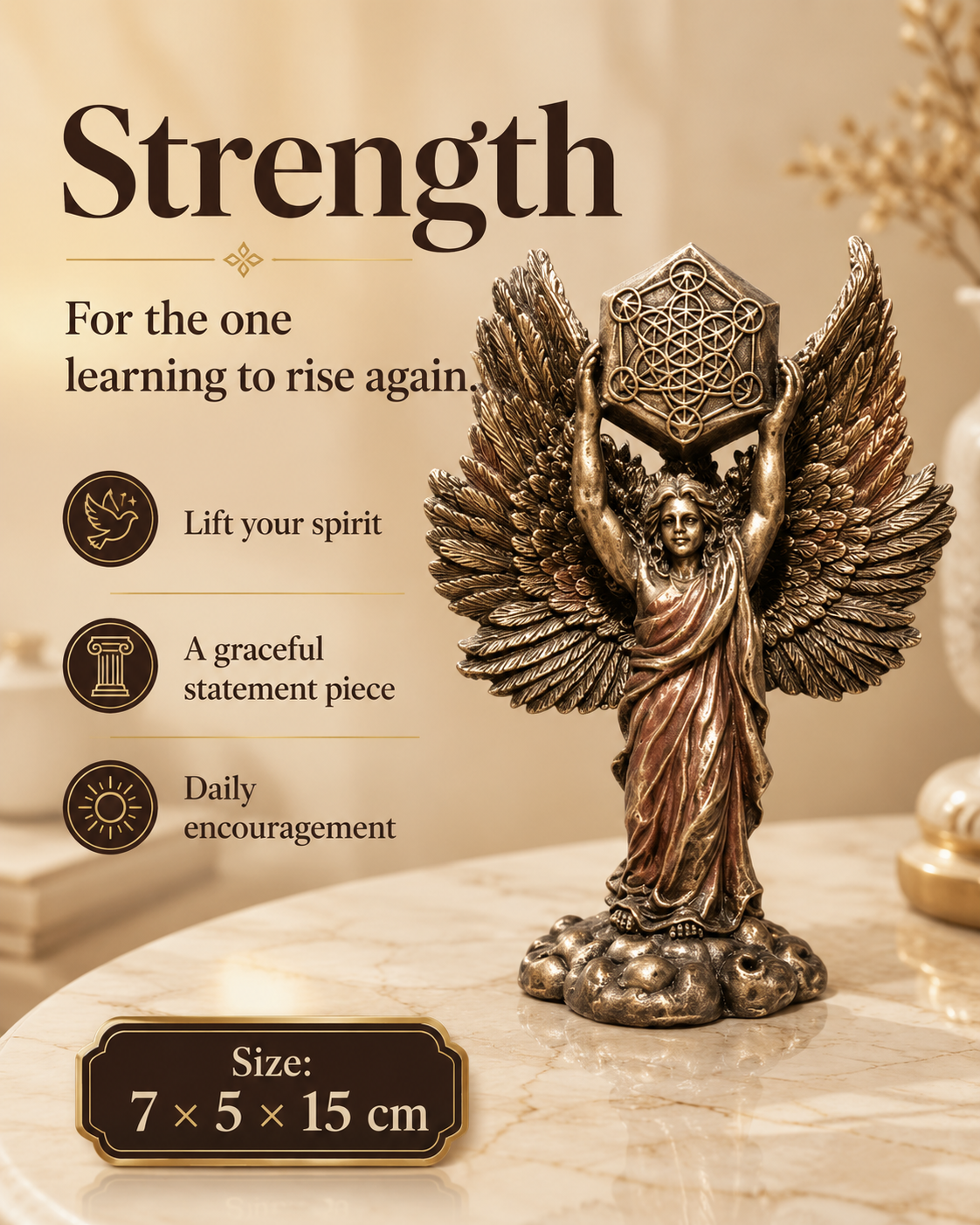 Choose the Strength Within You — Symbolic Guardian Angel Figurines