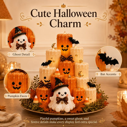 🔥 50% OFF – Halloween Pumpkin Candle Holder with Ghost Decor 🎃👻