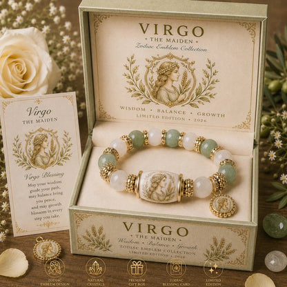 🎁 Holiday Gift Special | 12 Zodiac Natural Chalcedony Bracelet – Save 34%