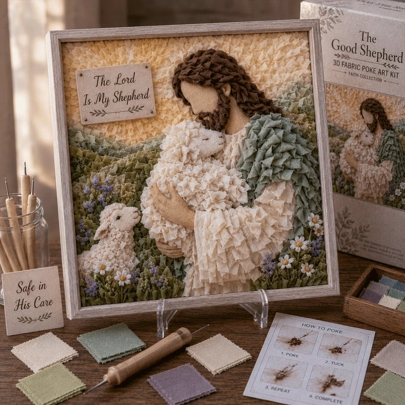 🔥HOT SALE🔥 Last Day 49% OFF - ✝️3D Christian Fabric Poke Art Kit（📦Buy 2 Free Shipping）