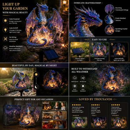 💜🔥 50% OFF – Amethyst Crystal Dragon Solar Garden Light 🐉