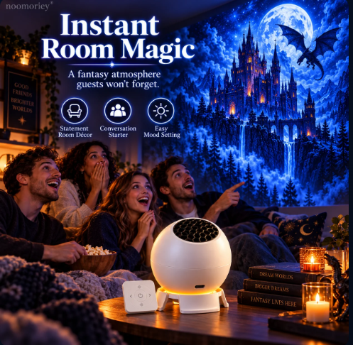 🎮 Pixel Fantasy Scene Projector – Ambient Decor for Gaming Rooms