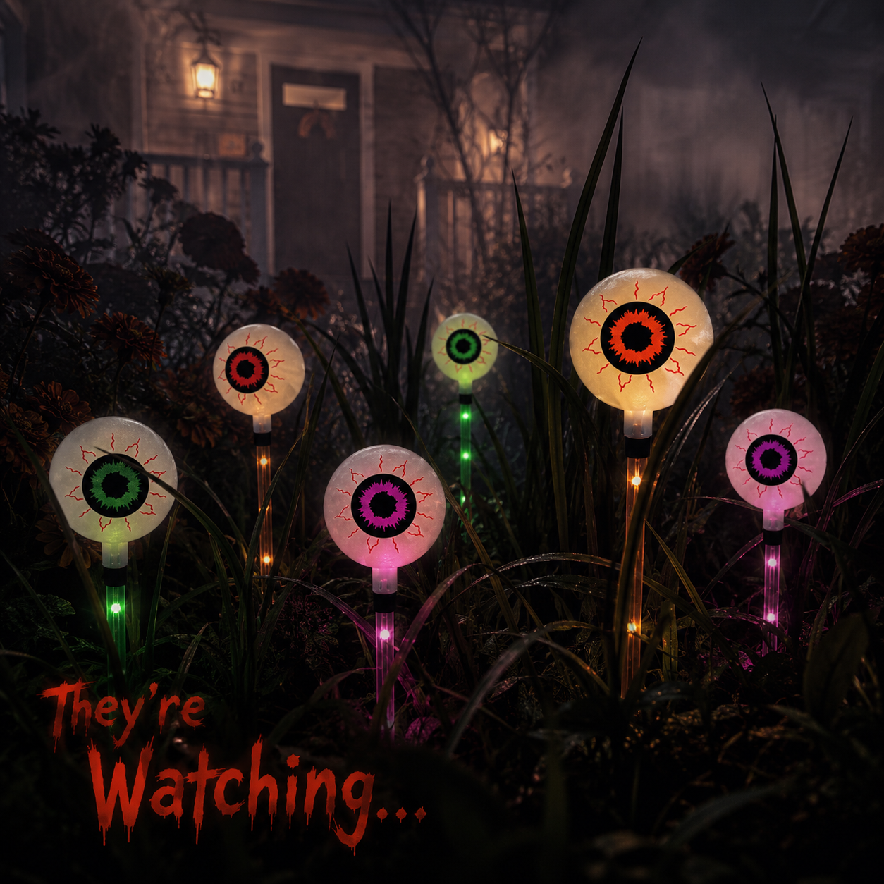 🎃Solar-Powered Halloween Eyeball Yard Lights – 6-Piece Glowing Stake Set 🎃