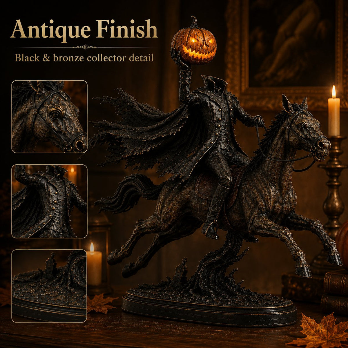 🔥 Halloween Special – Headless Horseman Midnight Ride Statue 🎃🏇