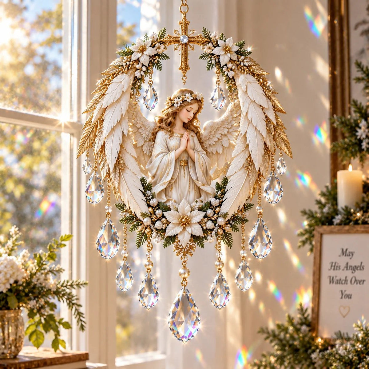 ✝️ Christian Crystal Suncatcher | 5 Faith-Inspired Window Designs with Cascading Rainbow Crystals ✨