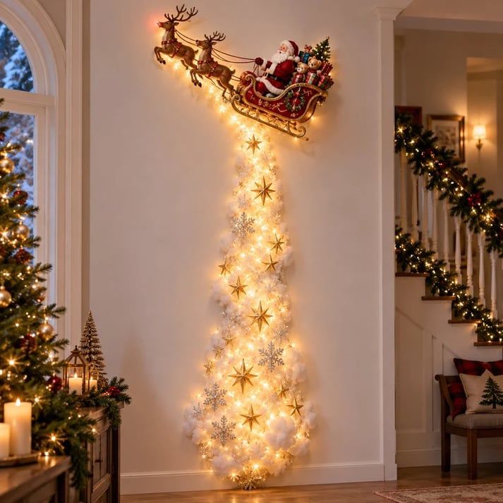 🔥 Limited-Time 49% OFF – Christmas Magic LED Train Wall Light with Santa Holiday Display 🎄