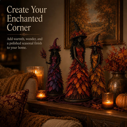 🎃 Enchanted Witch Figurine – Cozy Halloween & Fall Decor🍂✨