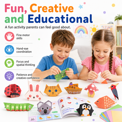 🧒🧠Fold & Creat 3-Level Kids’ Origami Activity Book Set
