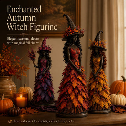 🎃 Enchanted Witch Figurine – Cozy Halloween & Fall Decor🍂✨