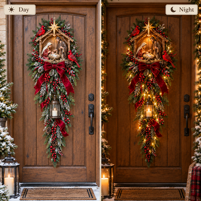 🔥Last Day 49% OFF🔥Bethlehem Lantern Nativity Swag™ Lighted Christmas Door & Wall Decor