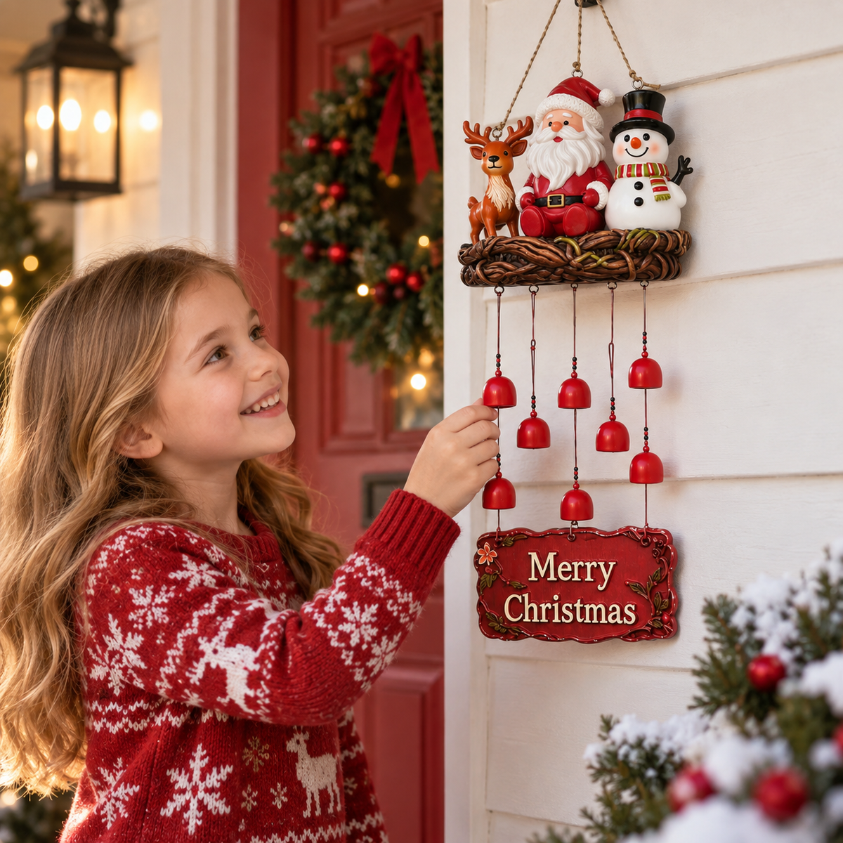 🎄 50% OFF | Santa, Snowman & Reindeer Christmas Wind Chime 🔔✨