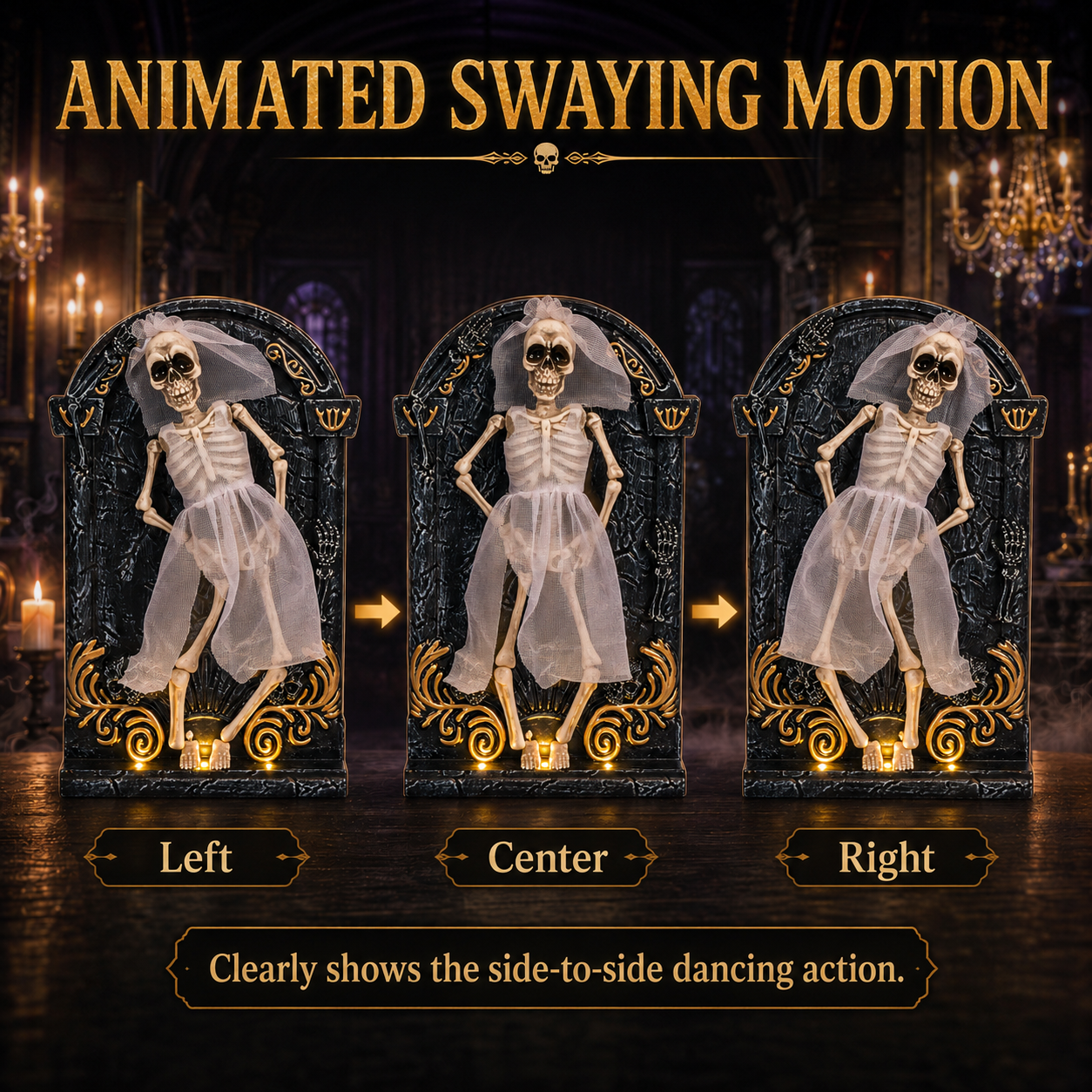 💀 They Actually Move! Animated Light-Up Dancing Skeleton Collection