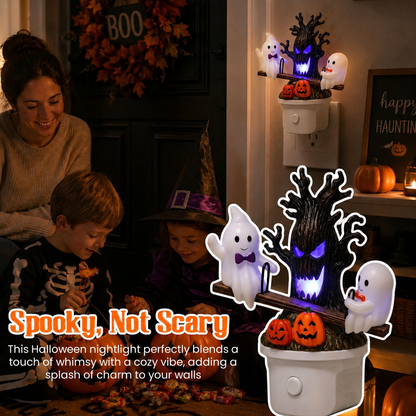 🎃 Last Day 50% OFF——👻 Animated Ghost Seesaw Plug-In Night Light – Halloween Decor