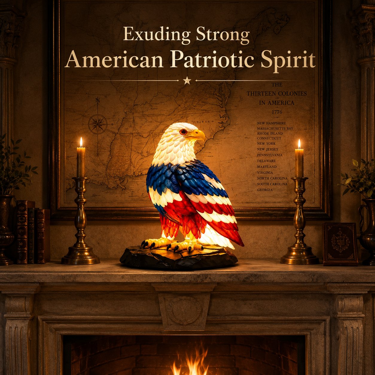 🎁 Last Day 50% OFF 🇺🇸 Patriotic Eagle LED Table Lamp – Proud American Home Decor 🦅Buy 2 Free Shipping
