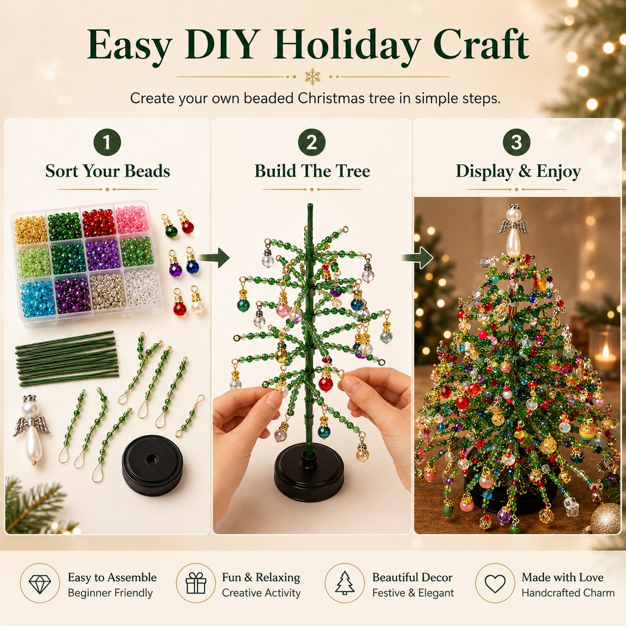 🎄✨ DIY Beaded Kit – 🎅Create Your Own Sparkling Holiday Decoration