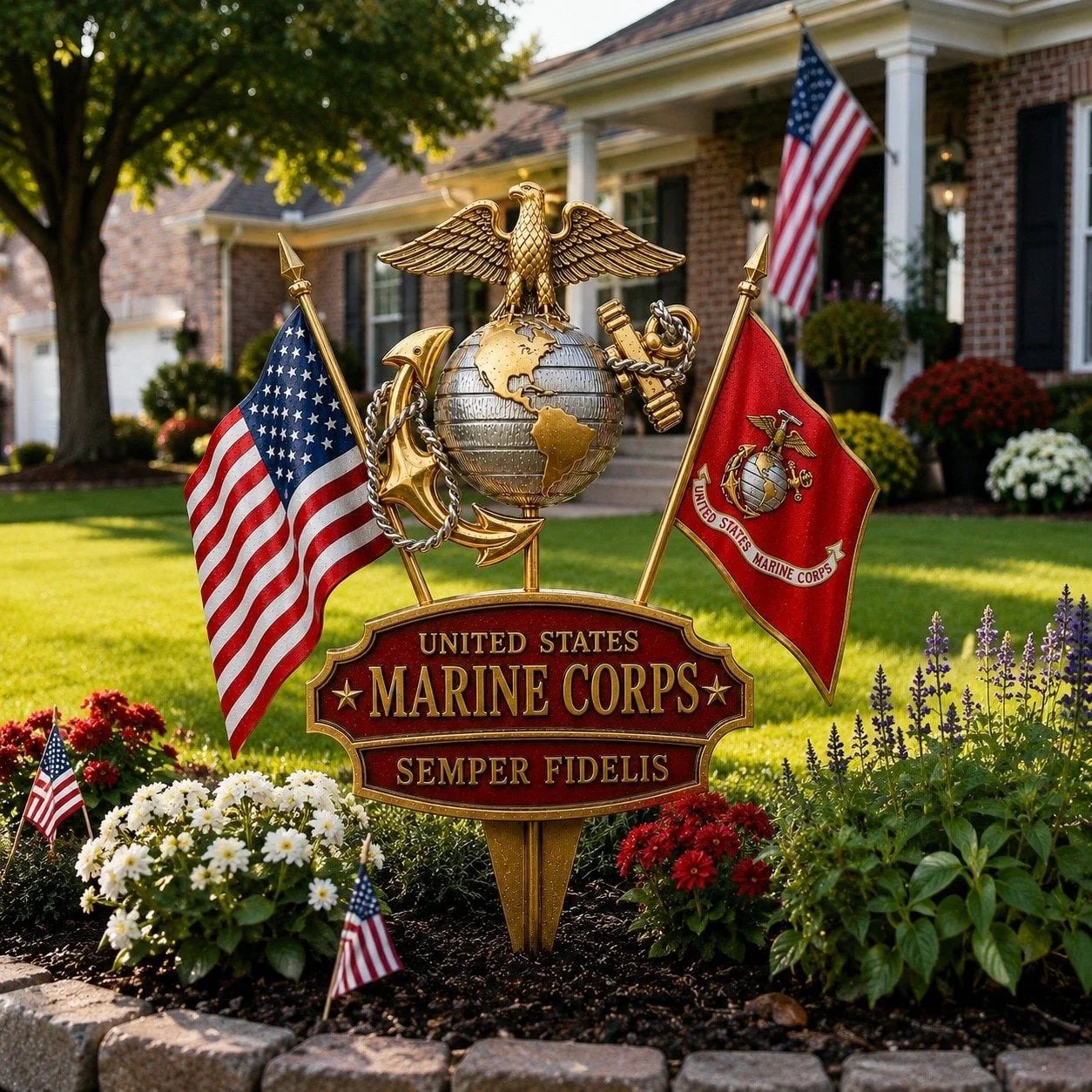 🏆Last Day Promo: 47% OFF 🎖️-US Marine Corps Semper Fidelis Tribute Garden Stake - ✈️Buy 2 Free Shipping Today!