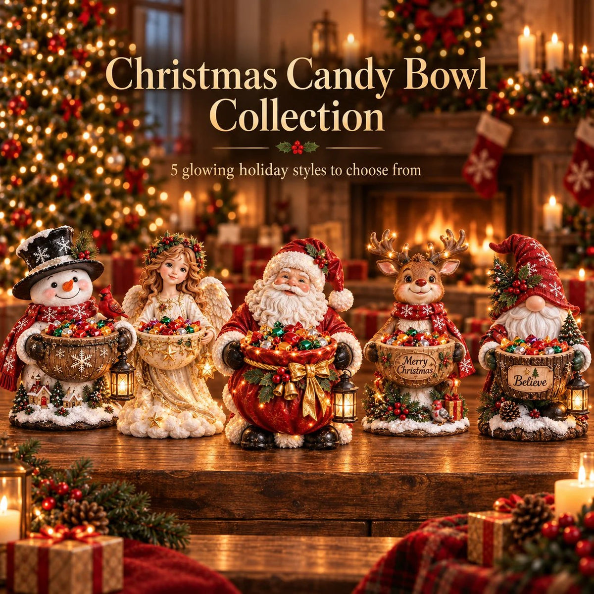 ✨ Save 53% | Lighted Christmas Candy Bowls – Décor, Treats & Holiday Glow