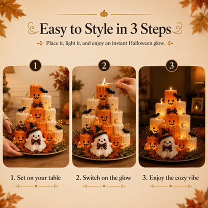 🔥 50% OFF – Halloween Pumpkin Candle Holder with Ghost Decor 🎃👻