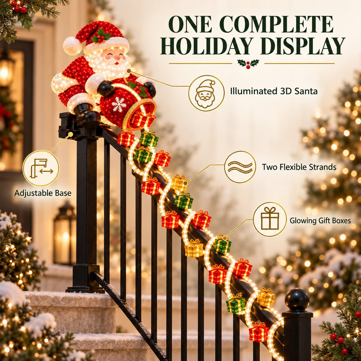 🚚 Free Shipping|🎅 Santa Magic Gift Cascade Railing Light