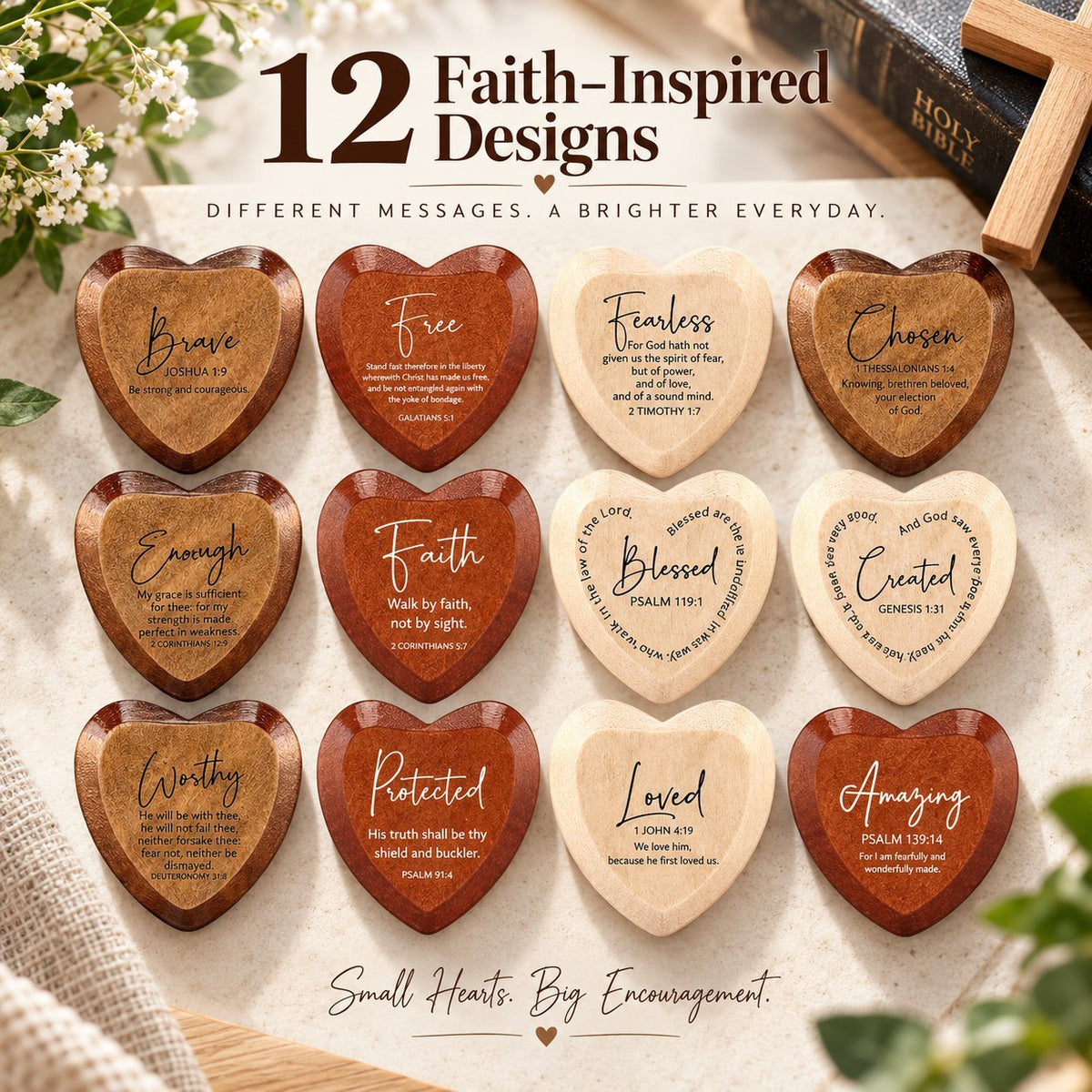✝️ Christian Pocket Hearts Gift Set – 12 Faith-Filled Keepsakes of Love & Encouragement 🎁