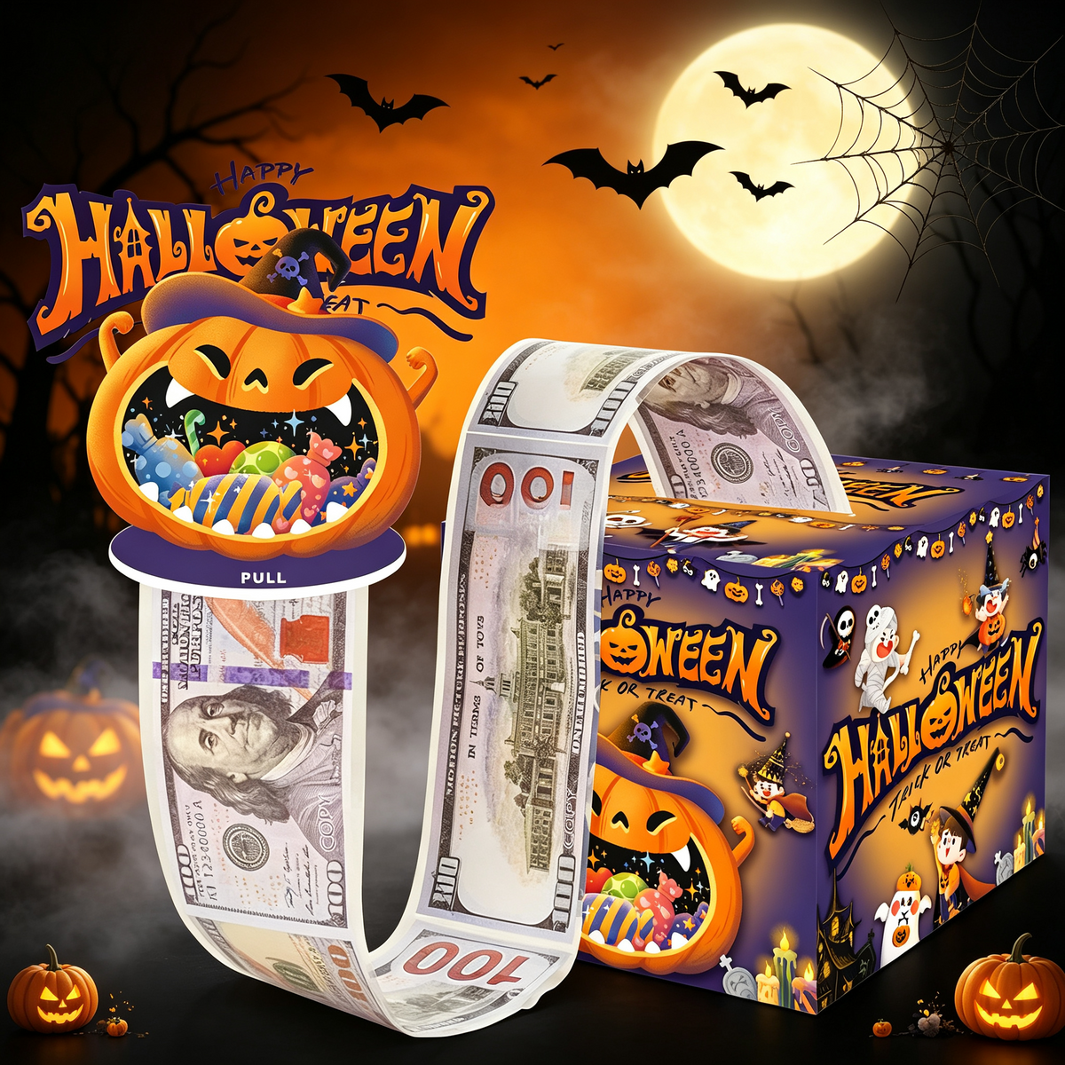 🎃 Halloween Money Pull Surprise Box – Make Cash the Best Part of the Gift