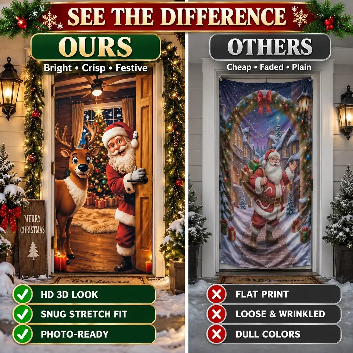 ✨Give Your Front Door a Christmas Makeover – 7 Festive Designs