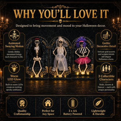 💀 They Actually Move! Animated Light-Up Dancing Skeleton Collection