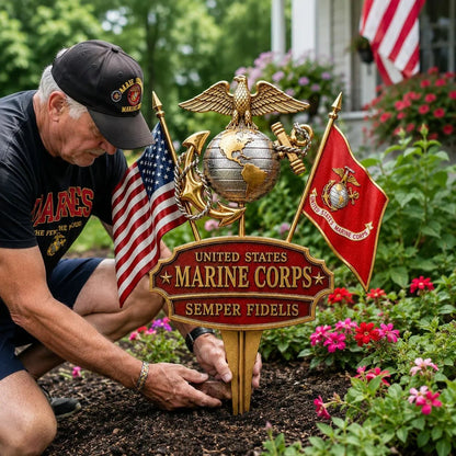 🏆Last Day Promo: 47% OFF 🎖️-US Marine Corps Semper Fidelis Tribute Garden Stake - ✈️Buy 2 Free Shipping Today!