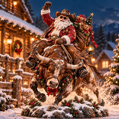 🔥 50% OFF Holiday Collector’s Special | Home for Christmas Cowboy Santa – Western Keepsake