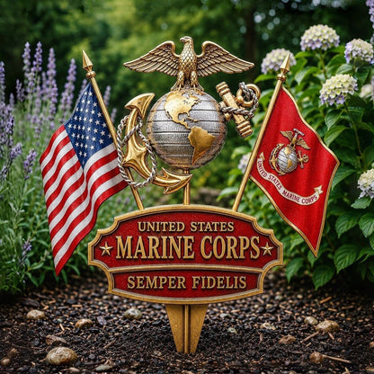🏆Last Day Promo: 47% OFF 🎖️-US Marine Corps Semper Fidelis Tribute Garden Stake - ✈️Buy 2 Free Shipping Today!