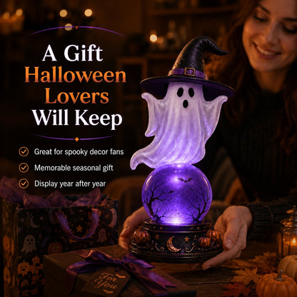 🔥 52% OFF – Halloween Raven Crystal Ball Light Decor 🎃👻