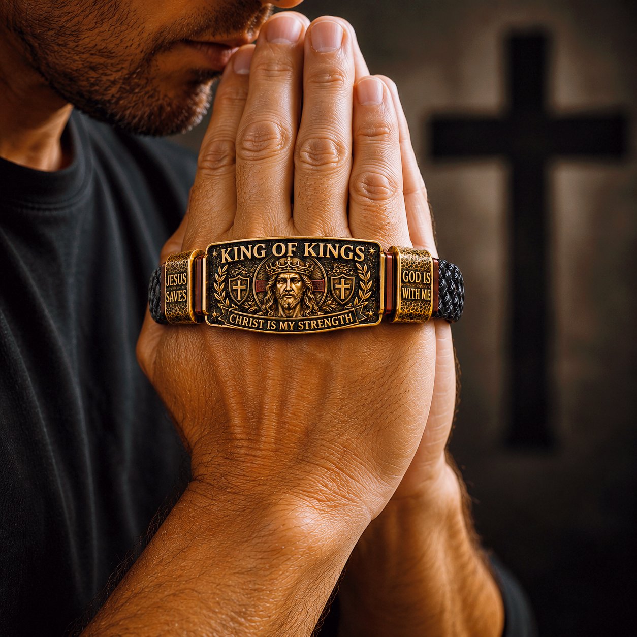 🔥 Last Day 50% OFF ✝️ King of Kings Faith Bracelet – Adjustable Christian Wristband Gift