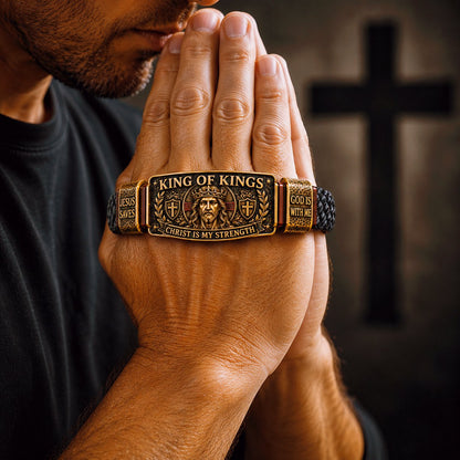 🔥 Last Day 50% OFF ✝️ King of Kings Faith Bracelet – Adjustable Christian Wristband Gift