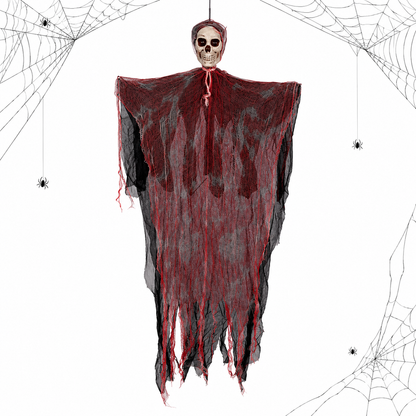 Bendable Blood Gauze Hanging Ghost – 42-Inch Halloween Skull Decoration