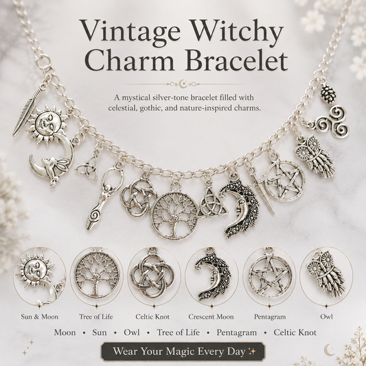 🔥 55% OFF – Vintage Witchy Charm Bracelet 🌙