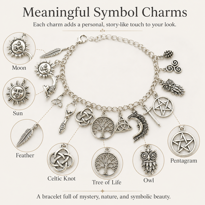 🔥 55% OFF – Vintage Witchy Charm Bracelet 🌙