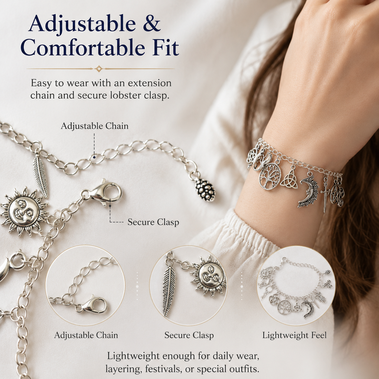 🔥 55% OFF – Vintage Witchy Charm Bracelet 🌙