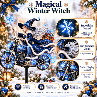 🎅🦌MerryRider™ Christmas Santa Biker Wind Spinner - Kinetic Metal Garden Stake for Holiday Yard Art & Winter Decor