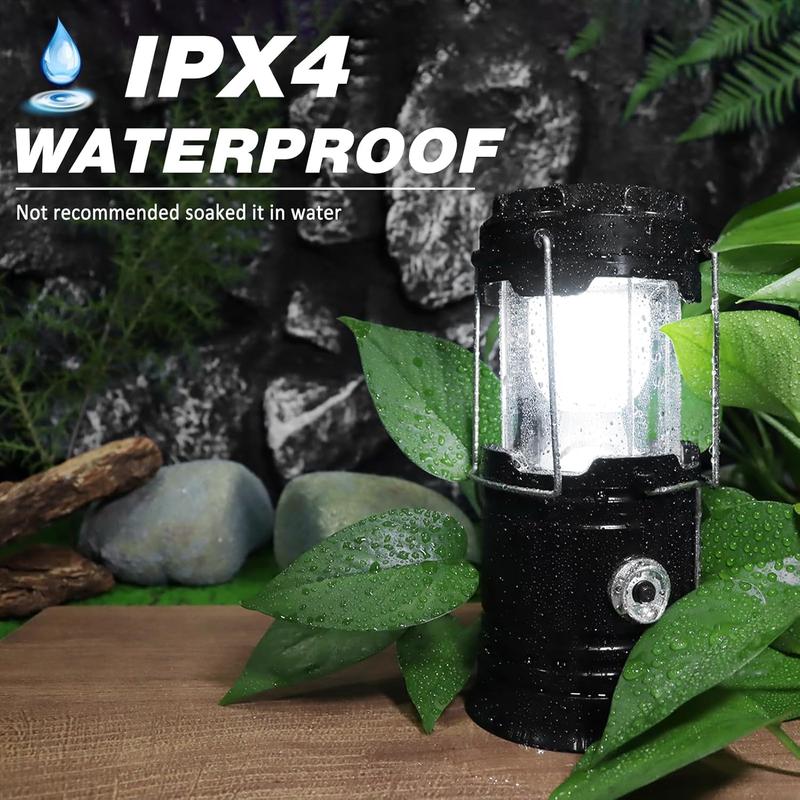 Collapsible Solar Rechargeable LED Camping Lantern & Flashlight