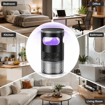 🦟✨ Indoor Insect Trap with UV Light & Powerful Suction | Non-Zapper Bug Catcher for Mosquitoes, Fruit Flies, Gnats & Moths | USB Rechargeable (Includes 18650 Lithium Battery)