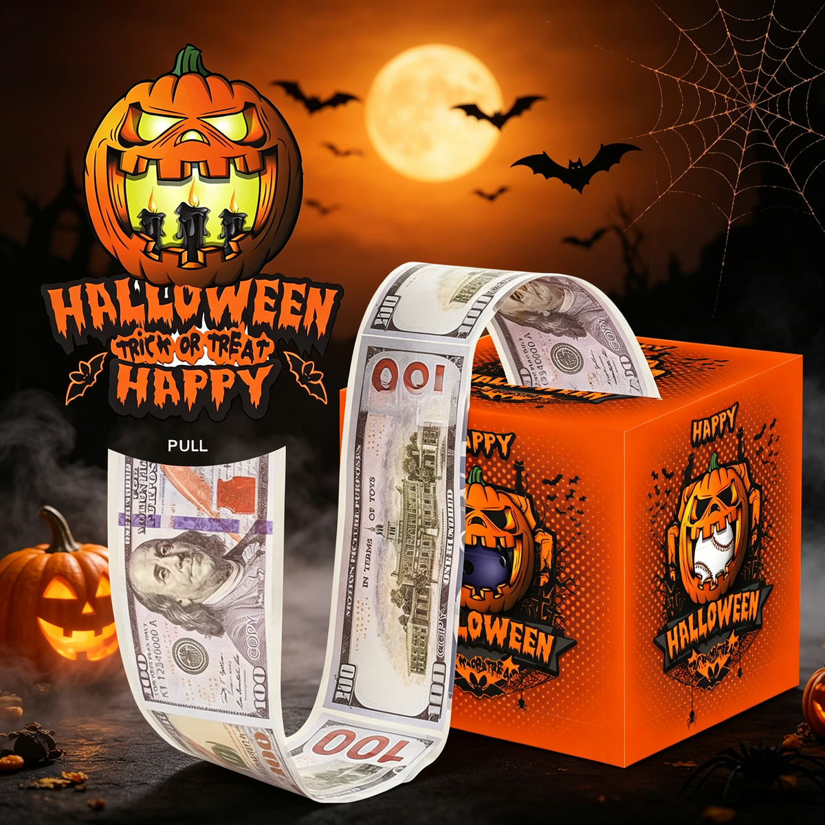 🎃 Halloween Money Pull Surprise Box – Make Cash the Best Part of the Gift