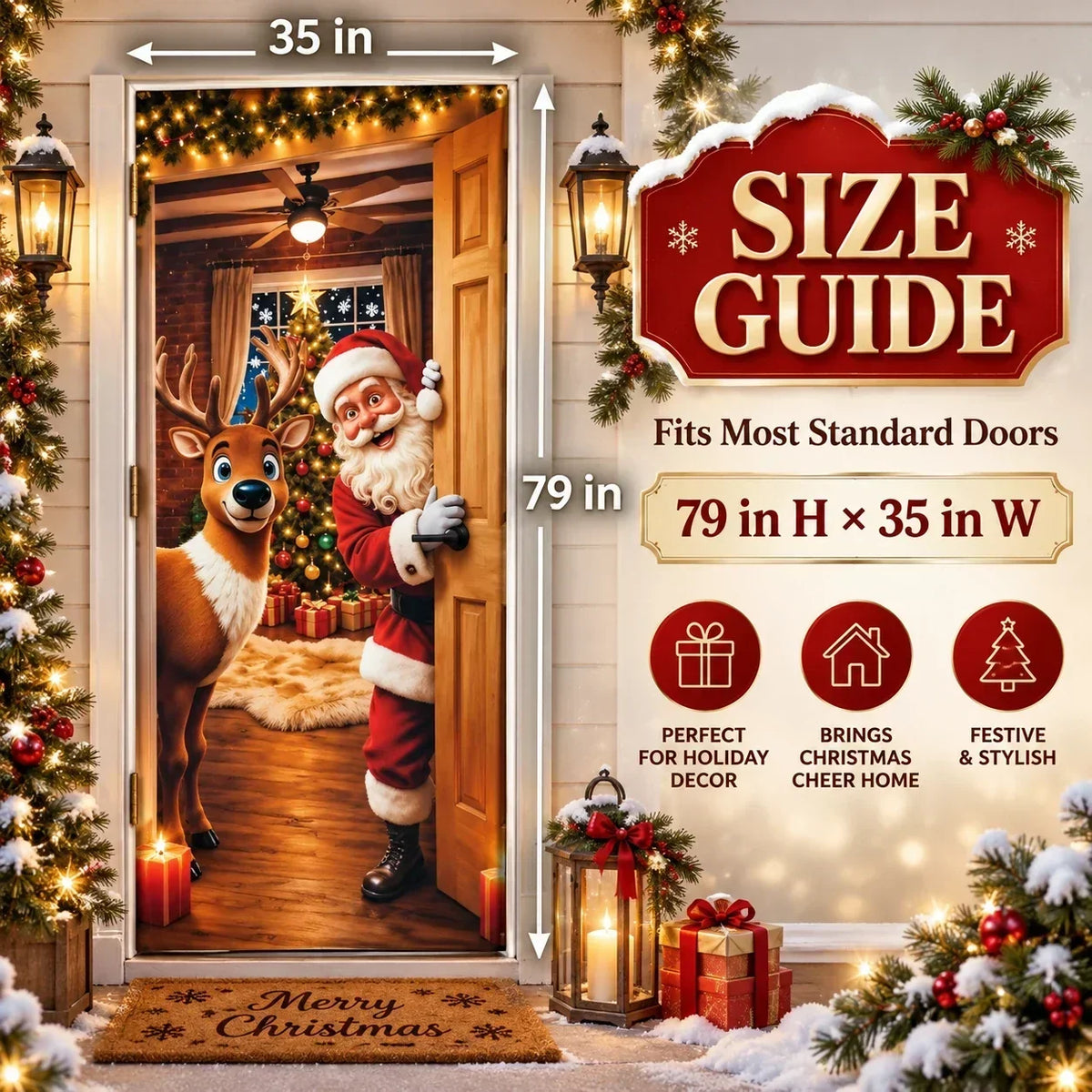 ✨Give Your Front Door a Christmas Makeover – 7 Festive Designs